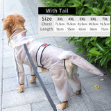 Dog Riancoat Jumpsuit Rain Coat for Dogs Pet Cloak Labrador Waterproof Golden Retriever Jacket