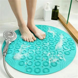 Round Bathroom Non-Slip Mat Shower Mat PVC Washable Shower Massage Foot Pad for Kids Adults Elderly Bathroom A7