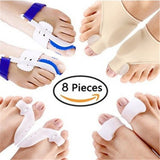 8PCS/SET Hallux Valgus Corrector Alignment Toe Separator Metatarsal Splint Orthotics Pain Relief Foot Care Tool