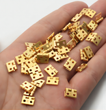50Pcs Copper Super Mini Folding Hinge Wooden Jewelry Box Hinge Fittings Dollhouse Wood Door Butt Hinge Hardware Nail