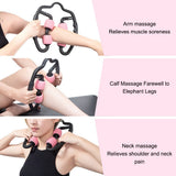 Body Massager Roller 4 Wheels 360° Massage Leg Arm Muscle Relaxation Massager Ring Clamp Body Shaping Fitness Massage Stick