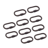 10 Pieces Oval Shape 25KN Screw Lock Carabiner Hook Rock Climbing Rappelling Rock Climbing Hiking Exploring Rappelling Rescue