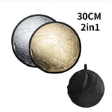 30CM Portable Round Gold And Silver Two-in-one Reflector Mini Photography Live Lighting Photo Supplementary Light Plate