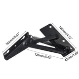 2Pcs Sofa Bed Hinge Adjustable Angle Mechanism Black Metal Multifunctional Supporting Spring Furniture Hinges Hardware