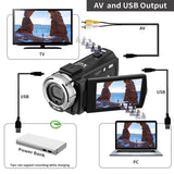 Ordro V12 Video Camera Digital Camcorder 1080p Full HD, Infrared Night Vision, YouTube Vlog Cameras with IR Light, for Blogger