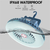 Portable Camping Fan with LED Lantern Rechargeable Battery Operated Camping Fan with Hanging Hook for Tent Car Emergency