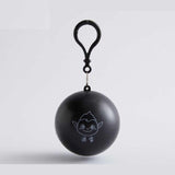 Portable Raincoat Ball Women Men Outdoor Rainwear Waterproof Disposable Camping Hooded Ponchos Plastic Keyring Ball Rain Cover