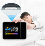 LED Digital Projection Alarm Clock Thermometer Desk Time Date Display Projector Calendar USB Charger Table Led Weather Clock