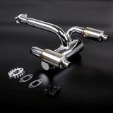 CNC Metal 2X Twin Exhaust Pipe With Muffler For 1/5 HPI Rovan Baja 5B 5T 5SC RC