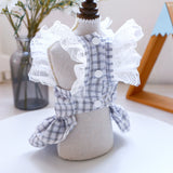Fashion Pet Cat Clothes Spring and Summer New Pet Clothing Small Dog Dresses Girl Gray Bow Skirt Puppy Clothes