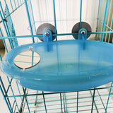 1pc Blue Plastic Pet Bird Bath Cage Parrot Bathtub With Mirror Bird Cage Pet Toys Birds Accessories