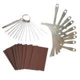 Guitar Luthier Tool Set 13 Stainless Steel Guitar Bridge Saddle Nut Files,9 Understring Radius Gauge,9 Sheet Sandpaper