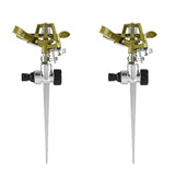 AT69 -2Pcs Metal Pulsating Sprinkler Watering Sprinklers for Lawn Garden Golf Grass Impulse Spike Hose 360 Degree Garden Tools