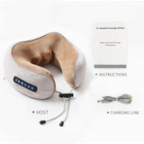 Electric U Shaped Pillow Neck Massager USB Charging Portable Neck Shoulder Cervical Relaxing Massager Protector Outdoor Home Car
