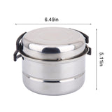 3pcs Outdoor Pan Set Stainless Steel Plate Stacking Pots Hiking Picnic Pot Camping Hiking Cookware Picnic Cooking Bowl Pot