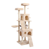 Pet Cat Climbing Tree Cat Condo Kitty Tower with Scratching Post Hammock Bed Multi Level Cat Climbing Activity Tree for Cats