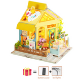 Sakura Tree Pink Diy DollHouse Wooden Miniature Furniture Doll House maison Model Building Kits casa Toy For Kids Girl Xmas Gift