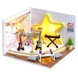 CUTEBEE DIY Doll House Wooden Doll Houses Miniature Dollhouse Furniture Kit with LED Toys for Children Christmas Gift