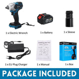 Drillpro 388VF Brushless Cordless Electric Impact Wrench 1/2 inch Power Tools 15000Amh Battery + Sleeve For Makita 18V Battery