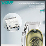 VGR Professional full metal hair clipper beard electric barber hair trimmer for men rechargeable haircut machine cordless