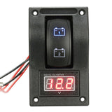 12-24V LED Dual Battery Test Panel Rocker Switch Car Truck Marine Boat Voltmeter 4P ON-OFF-ON