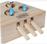 For Cat Indoor Solid Wooden Cat Hunt Catch Mouse Toys Interactive Seat Scratch