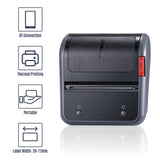Portable 80mm Thermal Label Printer BT Label Maker Sticker Machine with Rechargeable Battery Compatible with iOS Android