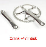 Bicycle Crankset Integrated Single Chainwheel Crank 45T 47T 53T 56T 58T BCD 130mm For Folding Bike Parts