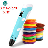 DIY 3D Pen 3D Printing Pen Printer Pen Graffiti 3D Drawing Pen Stift PLA Filament For Kids Child Educational Toys Birthday Gifts