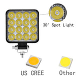 Aeobey 12pcs/Lot Waterproof 16LED 48w Led Work Light Bar Square Spotlight Offroad Truck LED 4X4 4WD SUV ATV Car Light 12v 24v