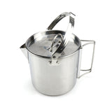 Outdoor 1.2L Stainless Steel Kettle Picnic Camping Hanging Pot Portable Coffee Pot Teapot Camping Cooker for Hiking Camping Trip