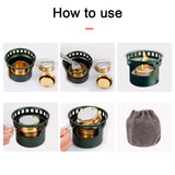 Aluminum Alloy Camping Alcohol Stoves Picnic BBQ Furnace Windproof Alcohol Stoves Outdoor Cooking Furnace Household Tea Stoves