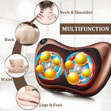 NEW Relaxation Massage Pillow Vibrator Electric Shoulder Back Heating Kneading Infrared therapy pillow shiatsu Neck Massager