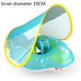 Baby Swimming Pool Float Sunscreen UPF 50+ UV Sun Non-inflatable Lying Ring Floating Ring With Sunshade Pump Underarm Ring Float