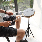 8 Inch Gray Rubber Wooden Dumb Drum Practice Training Drum Pad with Stand for Percussion Instruments Parts