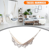 Camping Pure Double Hammocks Canvas Tassel Sleeping Outdoor Backyard Swing Beds for Home Garden Laying Accessories