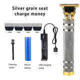 Hairdresser T-shaped bald hair clipper trimmer men's rechargeable lawn mower T-shaped contour hair clipper vintage hair clipper