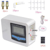 10/15/20cm Garden Dual-pump Solar Energy Drip Irrigation Set Watering System Automatic Use Watering Device for Flowers Potted