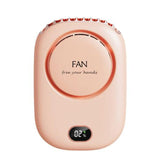 Lazy Neck Fan USB Charging Mini Digital Display Neck Hanging Fan Leafless Fan Desktop Small Fan Large Wind Fan 3 Wind Speed