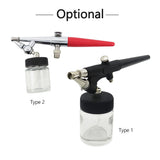 Single Action Air Brush Kit Siphon Feed 0.8mm Paint Spray Gun Air Brush with Hose 2cc Fluid Cups Spray Tool for Body Painting