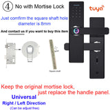 X1 Biometric Fingerprint Smart Electronic Door Lock Tuya APP Remotely IC Card Password Key Unlock Built-in Eight Language Voices