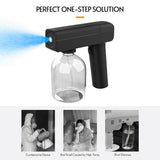 500ml/17oz Wireless Electric Sanitizer Sprayer Blue Light Nano Steam Water Spray Gun Home Office Disinfection Machine Atomizer