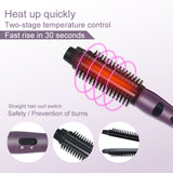 2 in 1 Ceramic Styler Hair Curler Brush Straight and Curl Curling Iron  perm hair comb pear flower electric round comb  brush