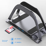 10 in1Three Screen Docking Station USB C Type-C Vertical Stand Hub Dual Monitor for Windows/Mac With Dual 4K HDMI/5Gbps PD3.0