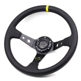 Car Racing Steering Wheel 3 Colors 14inch 350mm Aluminum Bracket and PVC Leather Button Sport Steeing wheel with Logo
