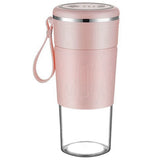 2 Pcs Mini Juicer Blender, USB Rechargeable Small Single Serve Fruit Mixer For Shakes And Baby Food Green &amp; Pink
