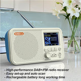 DAB/DAB+FM Digital Radio, 2.4-Inch Color LED Display, Support SD Card Insertion, With Bluetooth, MP3 Player