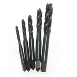 6Pcs Round Shank 3 Flute Chamfer Chamfering End Mill Cutter &amp; 5Pcs M3-M8 Nitride Screw Tap Metric Spiral Hand Screw Tap