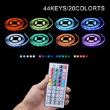 RGB LED Strip Light 5M 10M 15M 30Leds/m SMD5050 DC 12V Tape Ribbon Diode Flexible Waterproof 44keys Controller Adapter Set