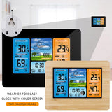 Wall Desk Alarm Clock Weather Station Digital Thermometer Hygrometer Wireless Sensor Forecast Temperature Watch 2 Colors